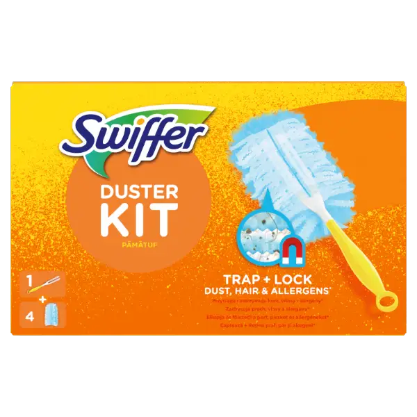 Swiffer Trap & Lock Portalanító Készlet (1 db Nyél + 4 db Utántöltő) termékhez kapcsolódó kép