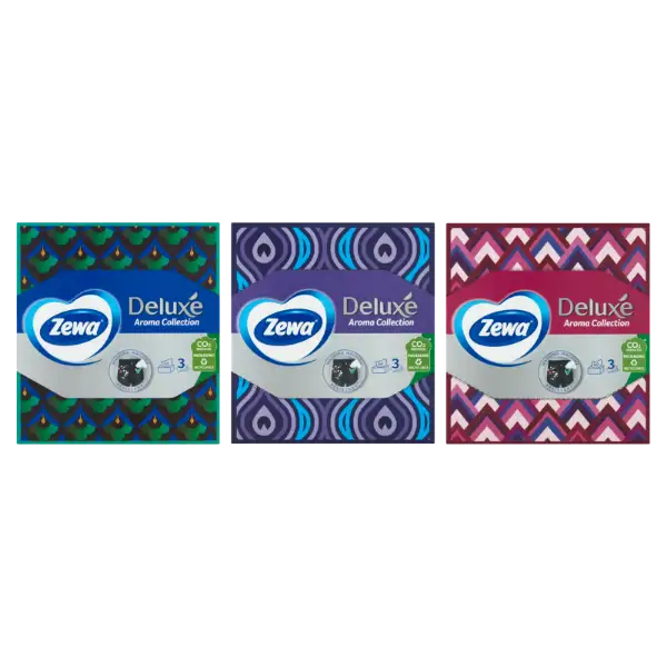 Zewa Deluxe Aroma Collection dobozos illatosított papír zsebkendő 3 rétegű 60 db termékhez kapcsolódó kép