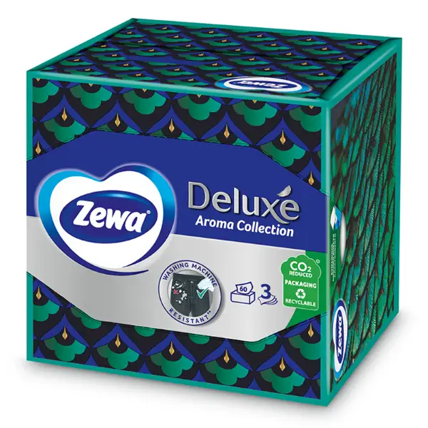 Zewa Deluxe Aroma Collection dobozos illatosított papír zsebkendő 3 rétegű 60 db termékhez kapcsolódó kép