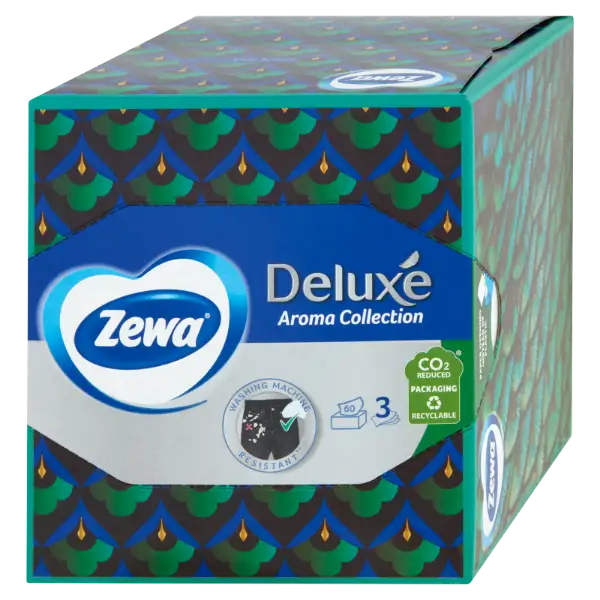Zewa Deluxe Aroma Collection dobozos illatosított papír zsebkendő 3 rétegű 60 db termékhez kapcsolódó kép