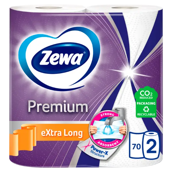Zewa Premium háztartási papírtörlő 2 rétegű 2 tekercs termékhez kapcsolódó kép