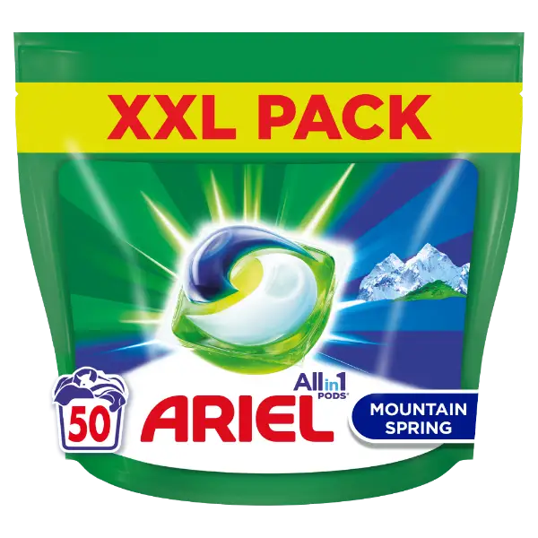 Ariel All-in-1 PODS Mountain Spring folyékony mosókapszula  50 Mosáshoz termékhez kapcsolódó kép