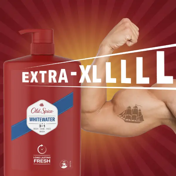 Old Spice Whitewater Tusfürdő És Sampon Férfiaknak 1000ml,3az1-ben,Hosszan Tartó Frissesség termékhez kapcsolódó kép