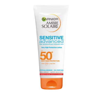 Garnier Ambre Solaire Sensitive Advanced SPF 50+ napvédő testápoló tej 200 ml termékhez kapcsolódó kép