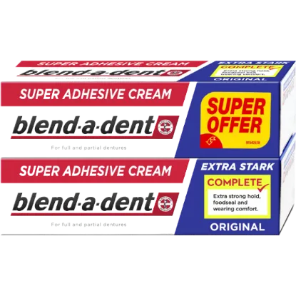 Blend-a-dent Complete Original Műfogsorragasztó Krém, 2x47 g termékhez kapcsolódó kép