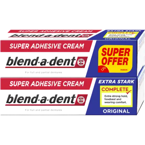 Blend-a-dent Complete Original Műfogsorragasztó Krém, 2x47 g termékhez kapcsolódó kép