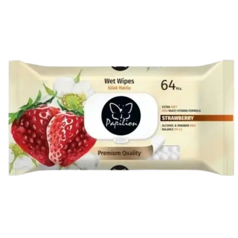 Papilion nedves törlőkendő Strawberry 64 db termékhez kapcsolódó kép