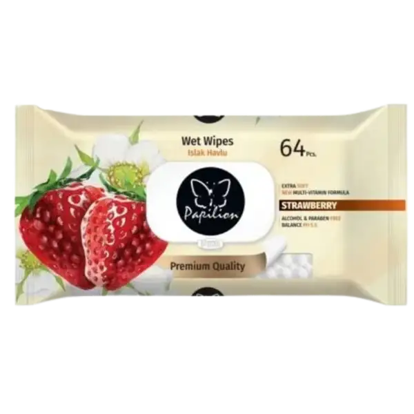 Papilion nedves törlőkendő Strawberry 64 db termékhez kapcsolódó kép