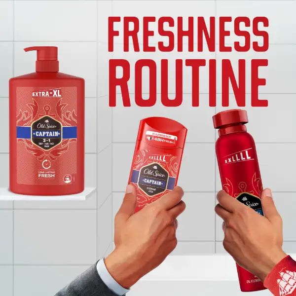 Old Spice Captain Tusfürdő És Sampon Férfiaknak 1000 ml, 3az1-ben, Hosszan Tartó Frissesség termékhez kapcsolódó kép