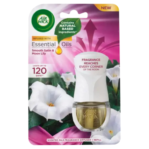 Air Wick Bársonyos Szatén és Éji Liliom elektromos légfrissítő készülék & utántöltő 19 ml termékhez kapcsolódó kép