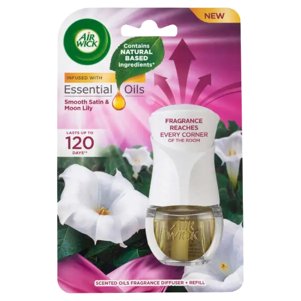 Air Wick Bársonyos Szatén és Éji Liliom elektromos légfrissítő készülék & utántöltő 19 ml termékhez kapcsolódó kép