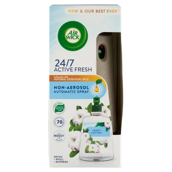 Air Wick Active Fresh Friss Pamut készülék és utántöltő 228 ml  termékhez kapcsolódó kép
