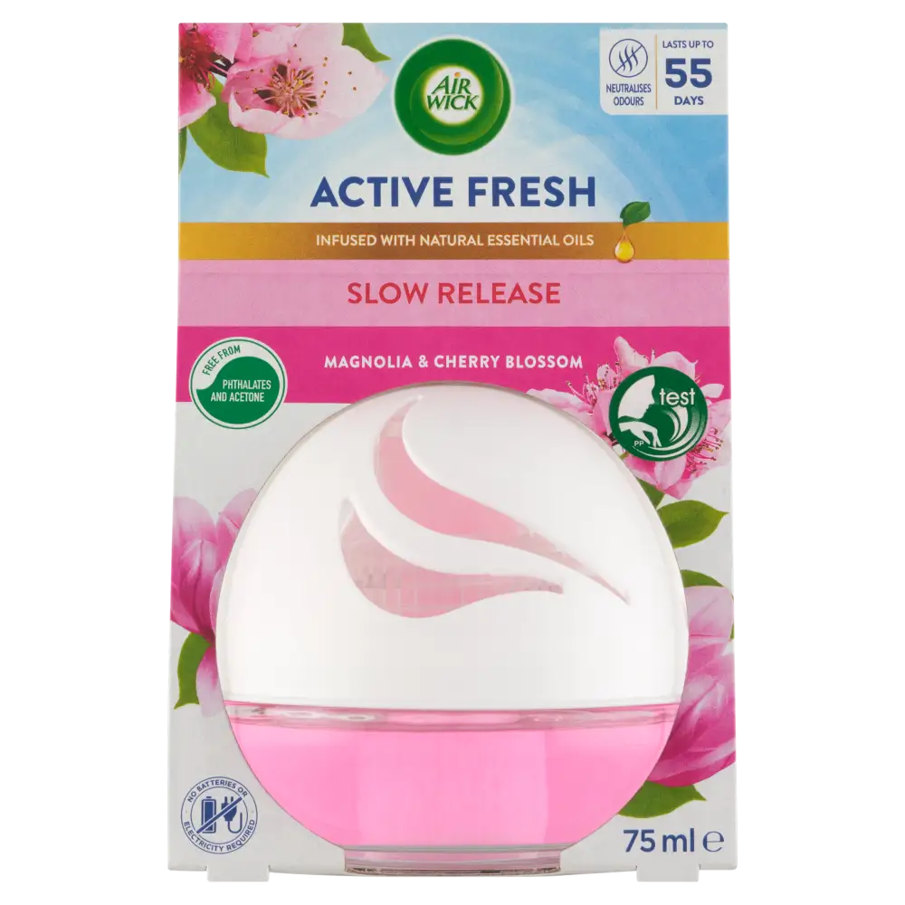 Air Wick Active Fresh Magnólia és cseresznyevirág légfrissítő gömb 75 ml