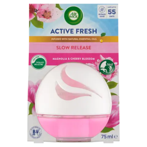 Air Wick Active Fresh Magnólia és cseresznyevirág légfrissítő gömb 75 ml termékhez kapcsolódó kép