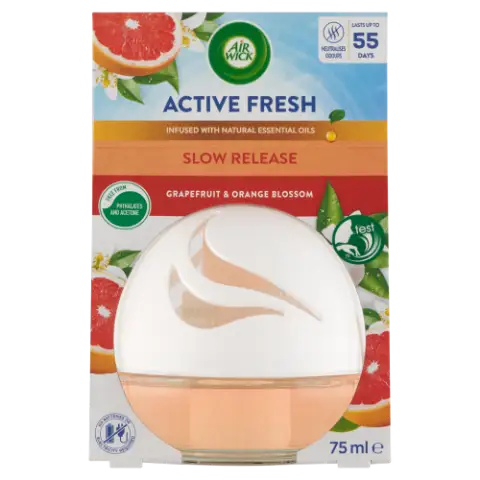 Air Wick Active Fresh Grapefruit és narancsvirág légfrissítő gömb 75 ml termékhez kapcsolódó kép