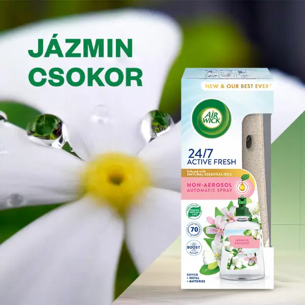 Air Wick Active Fresh Jázmin Csokor készülék és utántöltő 228 ml termékhez kapcsolódó kép