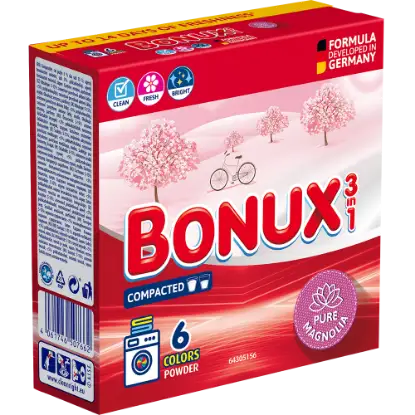 BONUX mosópor Pure Magnolia színes ruhákhoz 6 mosás 390 g termékhez kapcsolódó kép
