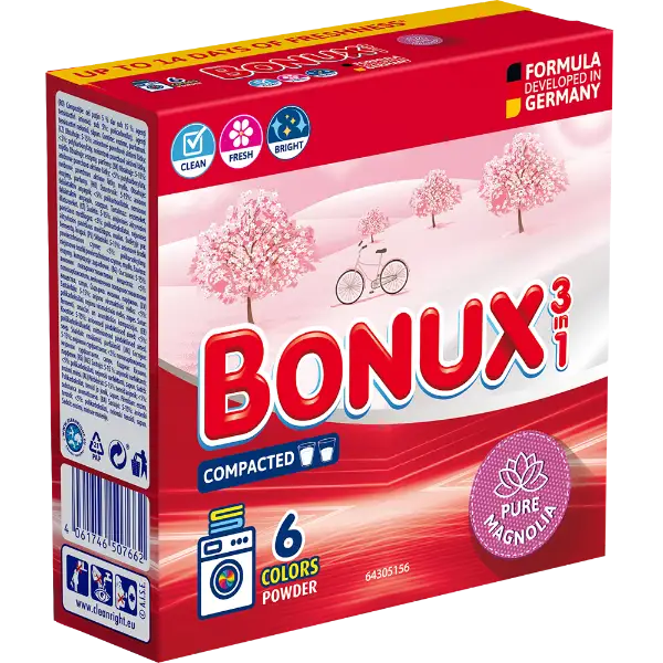 BONUX mosópor Pure Magnolia színes ruhákhoz 6 mosás 390 g termékhez kapcsolódó kép