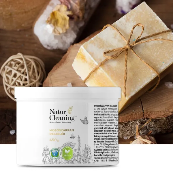 NaturCleaning Illat,- és allergénmentes mosószappan reszelék 450 g termékhez kapcsolódó kép