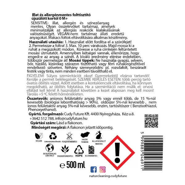 Csepke Baby allergénmentes folttisztító 500 ml termékhez kapcsolódó kép