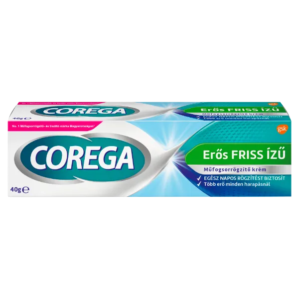 Corega Erős Friss ízű műfogsorrögzítő krém 40 g termékhez kapcsolódó kép