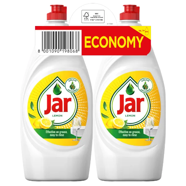 Jar Lemon Folyékony Mosogatószer Zsíroldó Áztatás Nélkül Eltávolítja A Zsíros Szennyeződéseket 2x900 termékhez kapcsolódó kép