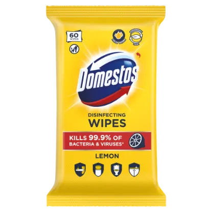 Domestos Lemon Fresh fertőtlenítő törlőkendő 60 db termékhez kapcsolódó kép