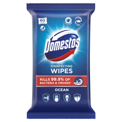 Domestos Ocean Fresh fertőtlenítő törlőkendő 60 db termékhez kapcsolódó kép
