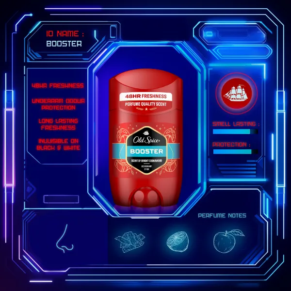 Old Spice Booster Stift Dezodor Férfiaknak, Alumíniummentes, 48 Órás Frissesség,  ml termékhez kapcsolódó kép