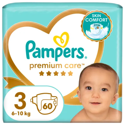 Pampers Premium Care Pelenka, 3 Méret, 60 db, 6kg-10kg termékhez kapcsolódó kép