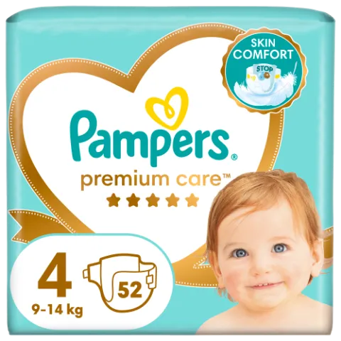 Pampers Premium Care Pelenka, 4 Méret, 52 db, 9kg-14kg termékhez kapcsolódó kép