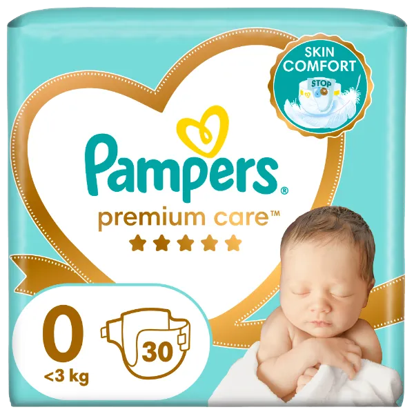 Pampers Premium Care Pelenka, 0 Méret, 30 db, <3kg termékhez kapcsolódó kép