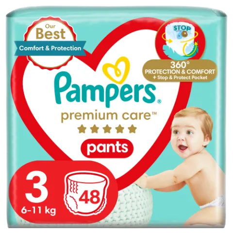 Pampers Premium Care Bugyipelenka, Méret: 3, 48 db Bugyipelenka, 6kg -11kg termékhez kapcsolódó kép
