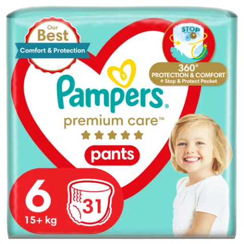 Pampers Premium Care Bugyipelenka, Méret: 6, 31 db Bugyipelenka, 15kg+ termékhez kapcsolódó kép