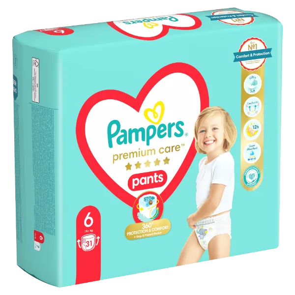Pampers Premium Care Bugyipelenka, Méret: 6, 31 db Bugyipelenka, 15kg+ termékhez kapcsolódó kép
