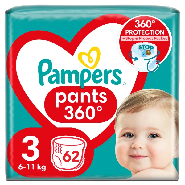 Pampers Pants Bugyipelenka, Méret: 3, 62 db pelenka, 6kg-11kg termékhez kapcsolódó kép