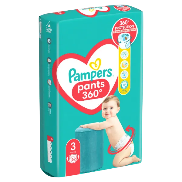 Pampers Pants Bugyipelenka, Méret: 3, 62 db pelenka, 6kg-11kg termékhez kapcsolódó kép