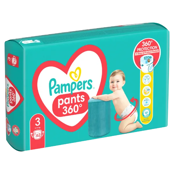 Pampers Pants Bugyipelenka, Méret: 3, 62 db pelenka, 6kg-11kg termékhez kapcsolódó kép