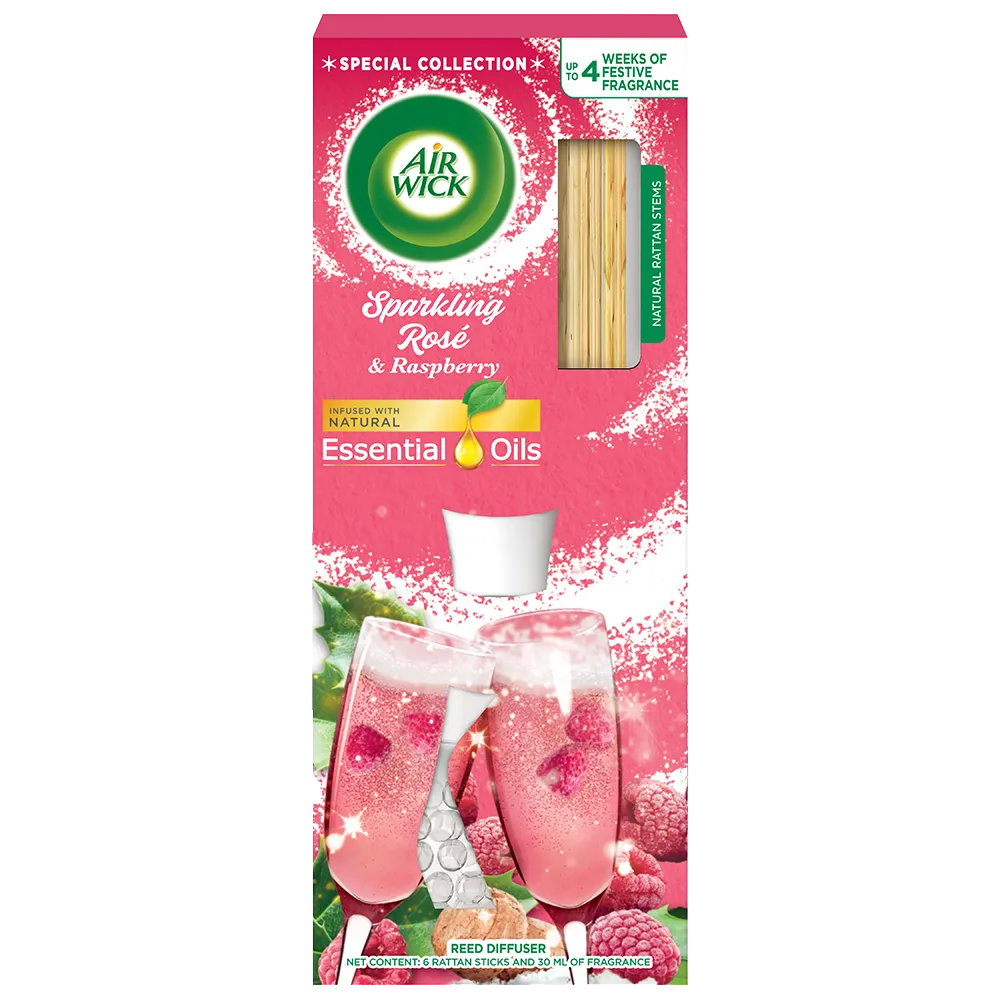 Air Wick pálcikás illatosító, Rozé Pezsgő és Málna illat, 30ml