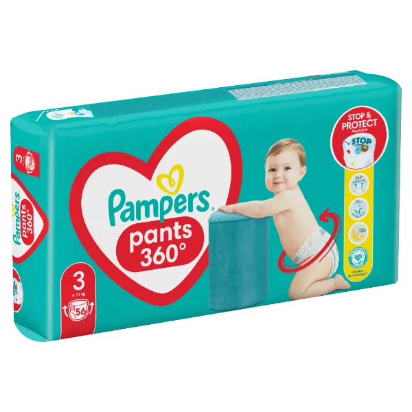 Pampers Pants Bugyipelenka, Méret: 3, 56 db pelenka, 6kg-11kg termékhez kapcsolódó kép