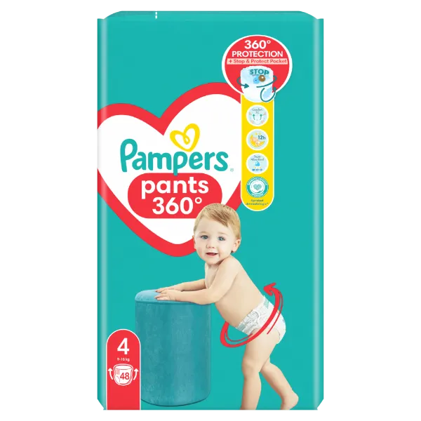Pampers Pants Bugyipelenka, Méret: 4, 48 db pelenka, 9kg-15kg termékhez kapcsolódó kép