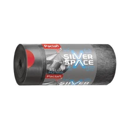 Paclan Silver Space zárószalagos szemeteszsák 35l (*15zsák) 53cm*60cm 28my termékhez kapcsolódó kép