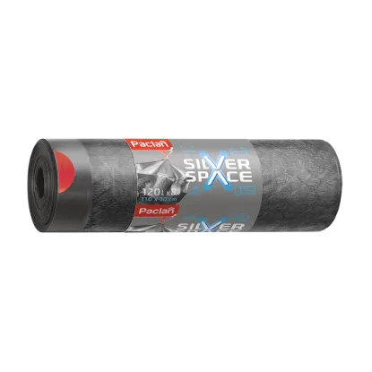 Paclan Silver Space zárószalagos szemeteszsák 120l (*8zsák) 70cm*110cm 38my termékhez kapcsolódó kép