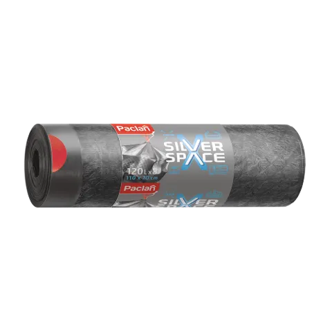 Paclan Silver Space zárószalagos szemeteszsák 120l (*8zsák) 70cm*110cm 38my termékhez kapcsolódó kép
