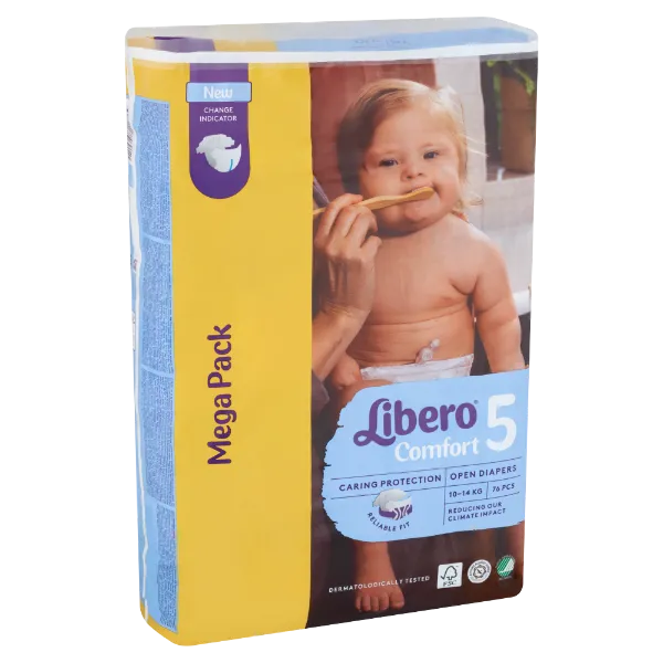 Libero Comfort egyszerhasználatos pelenka, méret: 5, 10-14 kg, 76 db termékhez kapcsolódó kép