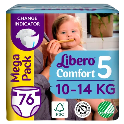 Libero Comfort egyszerhasználatos pelenka, méret: 5, 10-14 kg, 76 db termékhez kapcsolódó kép