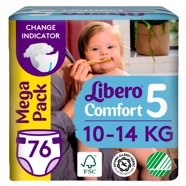 Libero Comfort egyszerhasználatos pelenka, méret: 5, 10-14 kg, 76 db termékhez kapcsolódó kép