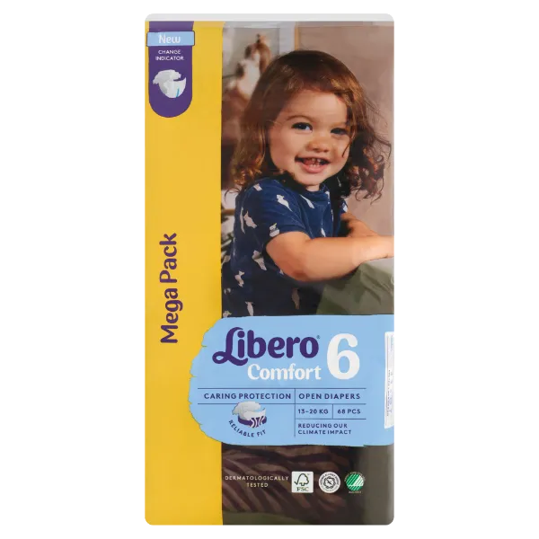 Libero Comfort egyszerhasználatos pelenka, méret: 6, 13-20 kg, 68 db termékhez kapcsolódó kép
