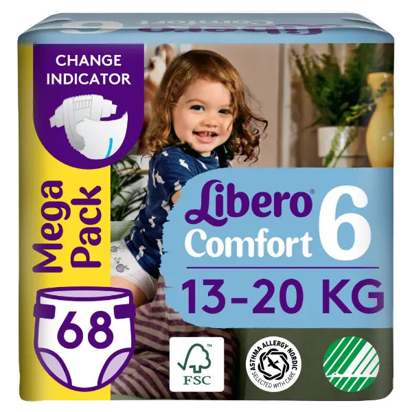 Libero Comfort egyszerhasználatos pelenka, méret: 6, 13-20 kg, 68 db termékhez kapcsolódó kép