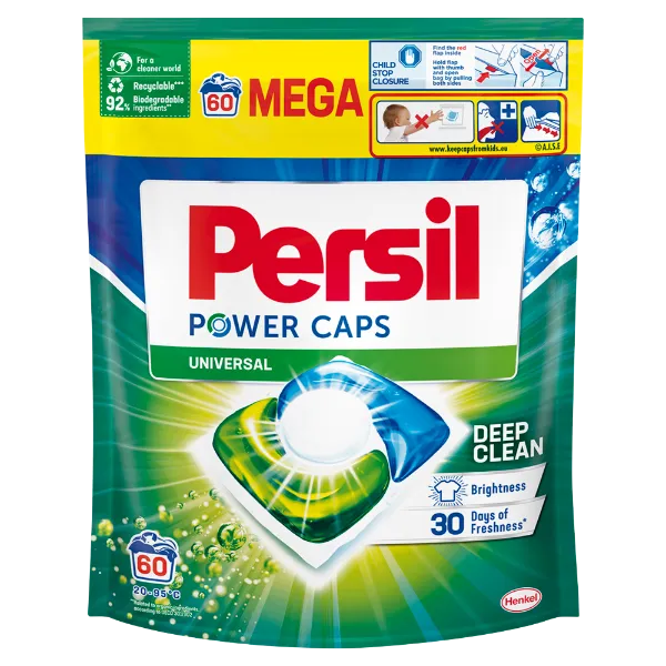 Persil Power Caps mosószer koncentrátum gépi mosáshoz fehér és világos ruhadarabokhoz 60 mosás 840 g termékhez kapcsolódó kép
